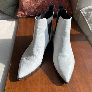 ACNE WHITE JENSON LEATHER CHELSEA BOOTS